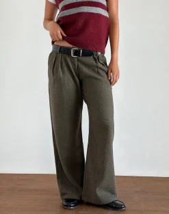 Motel Rocks Tailoring-Nailaka Tailored Trouser in Dark Taupe DarkTaupe
