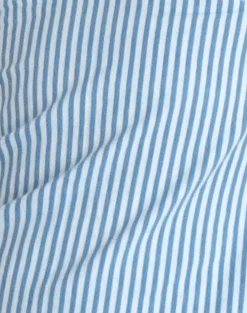 Motel Rocks Halterneck Tops | Going Out Tops-Nandu Top in Poplin Blue Small Vertical Stripe PoplinBlueSmallVerticalStripe