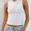 Motel Rocks Basic Tops-Naoko Ruched Top in White