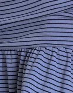 Motel Rocks Mini Skirts-Nefeli Mini Skirt in Blue and Black Stripe blueandblackstripe
