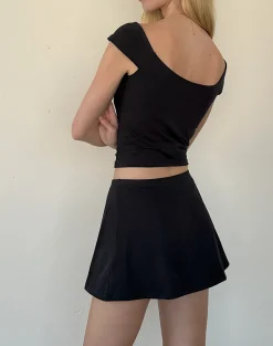 Motel Rocks Basics | A Line Skirts-Nidya A-Line Mini Skirt in Black