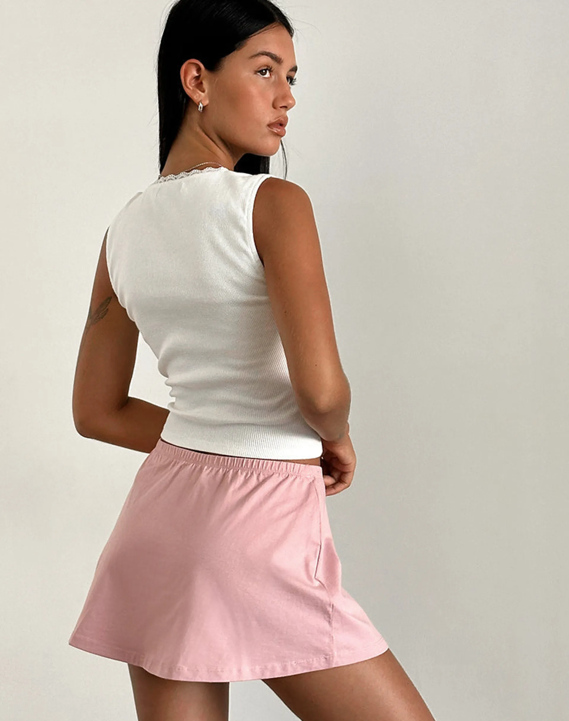 Motel Rocks A Line Skirts | Mini Skirts-Nidya Aline Mini Skirt in Pink Lady PinkLady