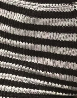 Motel Rocks Loungewear | Micro Shorts-Nikaya Shorts in Stripe Knit Black and White StripeKnitBlackandWhite