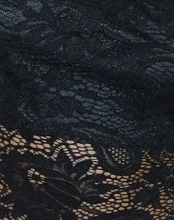 Motel Rocks Printed Tops | Bandeau Tops-Nirva Bandana Top in Jet Black Lace