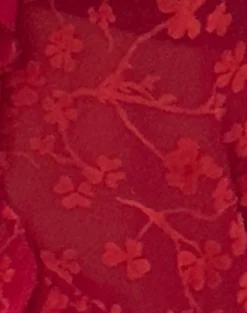 Motel Rocks Cardigans | Printed Tops-Noemi Cardigan in Red Grunge Floral Flock RedGrungeFloralFlock