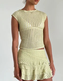Motel Rocks Co-Ords | Basic Tops-Nova Top in Crinkle Sage CrinkleSage