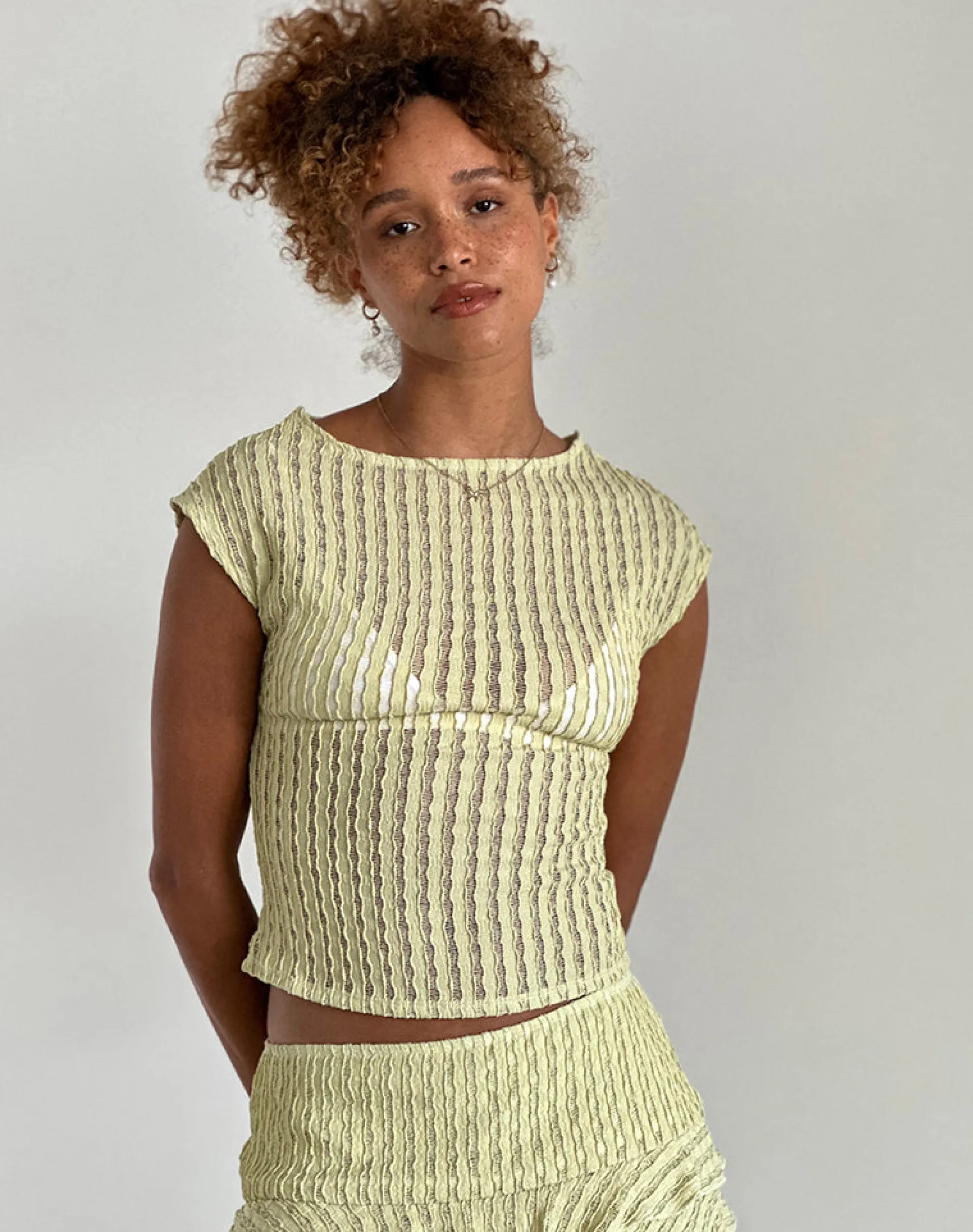 Motel Rocks Co-Ords | Basic Tops-Nova Top in Crinkle Sage CrinkleSage