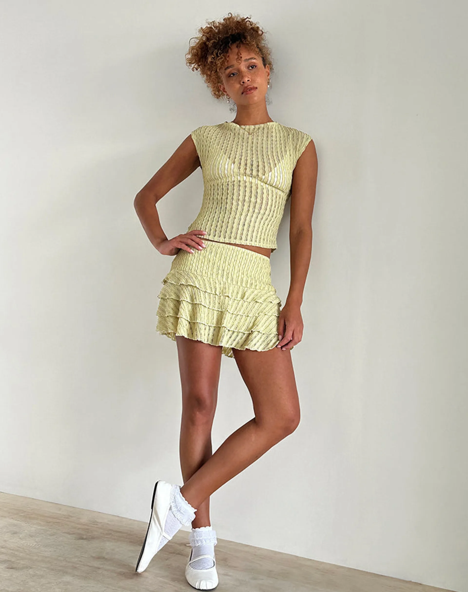 Motel Rocks Co-Ords | Basic Tops-Nova Top in Crinkle Sage CrinkleSage