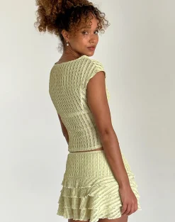 Motel Rocks Co-Ords | Basic Tops-Nova Top in Crinkle Sage CrinkleSage