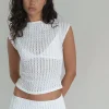 Motel Rocks Basics | Co-Ords-Nova Top in Crinkle White CrinkleWhite