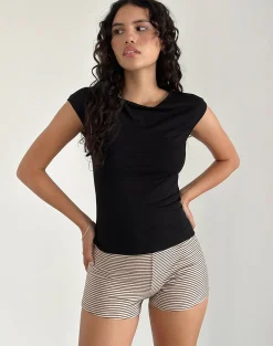 Motel Rocks Basics | Basic Tops-Nova Top in Jersey Black JerseyBlack
