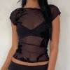 Motel Rocks Printed Tops | Going Out Tops-Nova Top in Orchids Flock Black orchidsflockblack