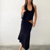 Motel Rocks Strappy Tops-Oceane Halterneck Top in Black Textured Crochet BlackCrochet