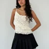 Motel Rocks Strappy Tops | Lace Tops-Octavia Asymmetric Cami Top in Lace Ivory LaceIvory