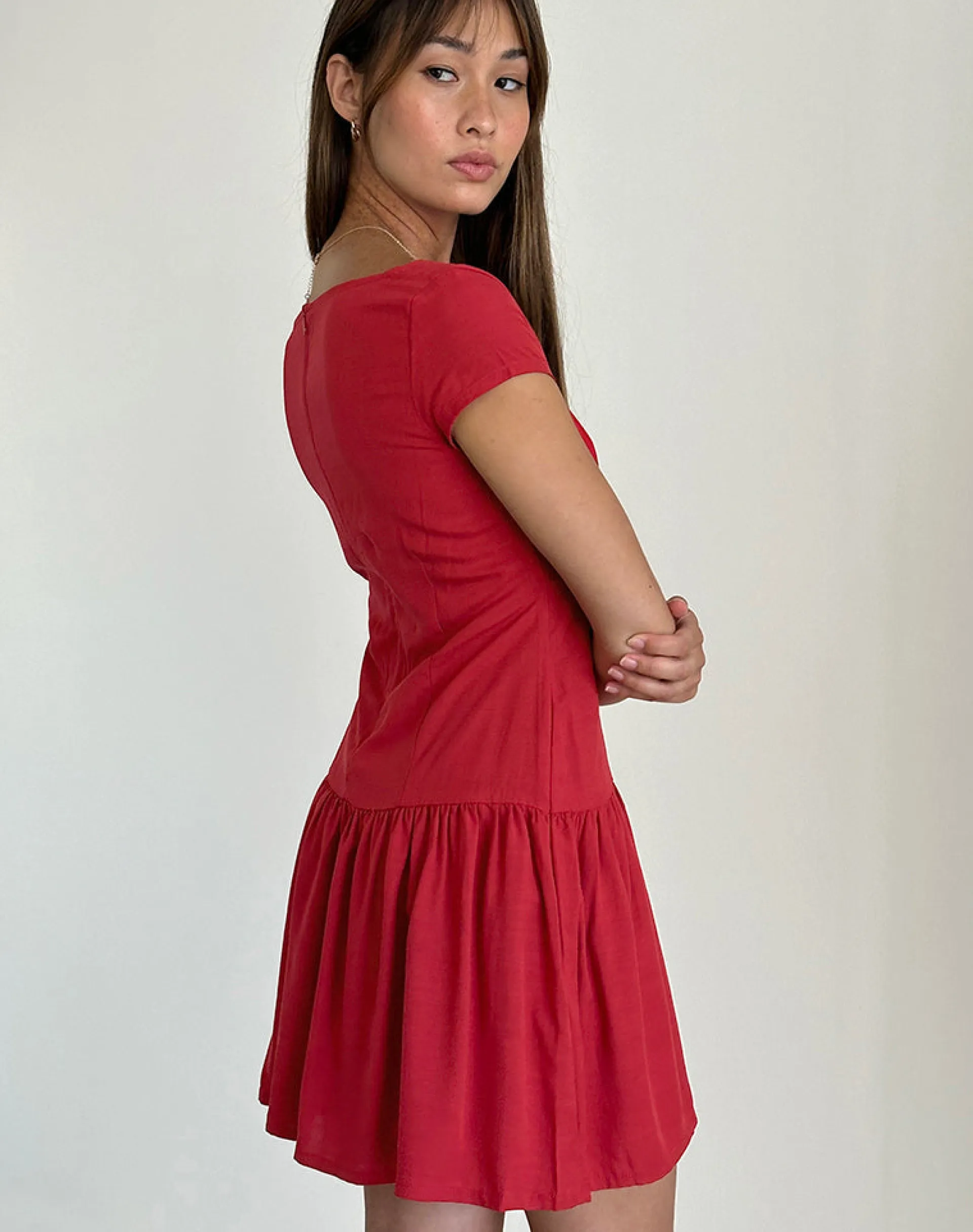 Motel Rocks Day Dresses | Party Dresses-Ohayo Mini Dress in Adrenaline Red