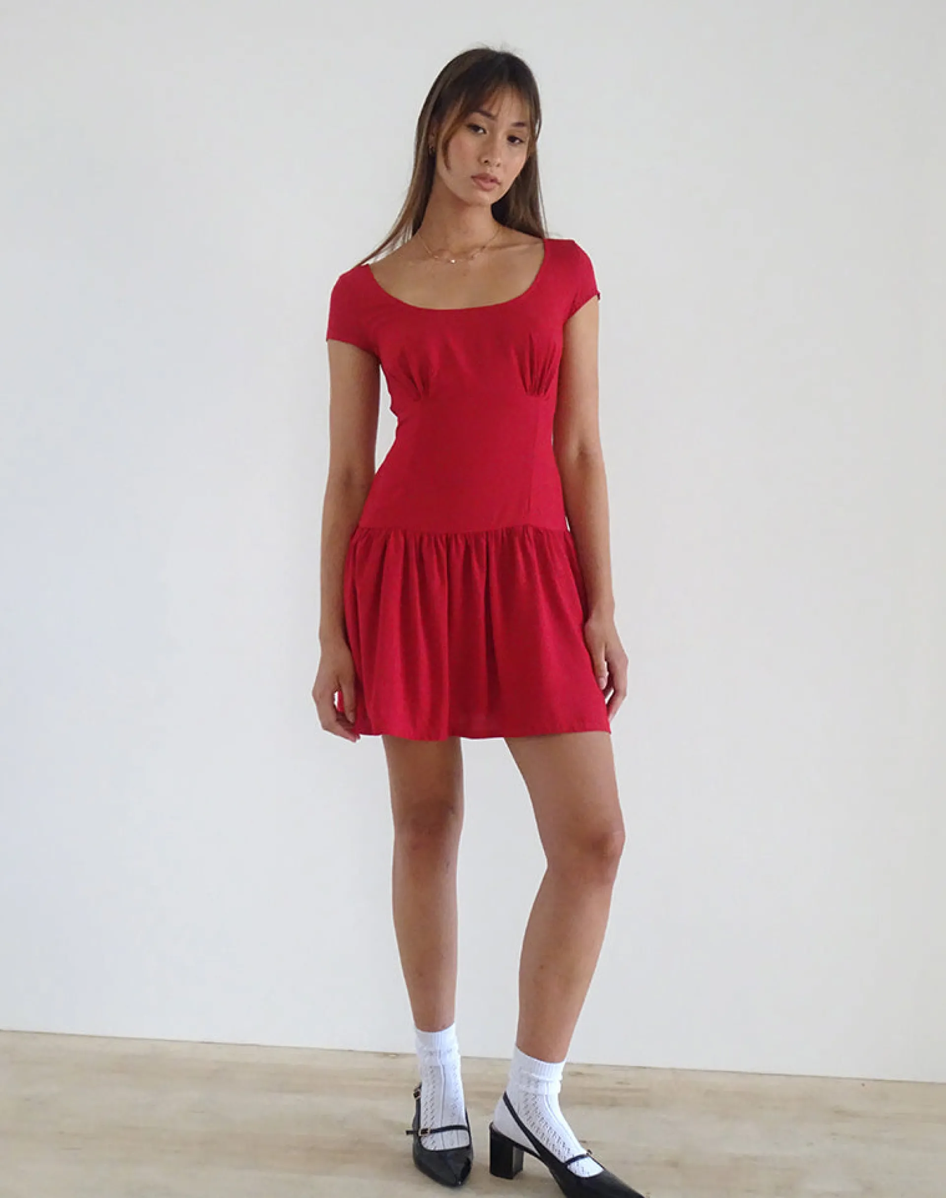 Motel Rocks Day Dresses | Party Dresses-Ohayo Mini Dress in Adrenaline Red