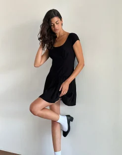 Motel Rocks Day Dresses | Little Black Dresses-Ohayo Mini Dress in Black