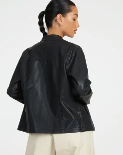 Motel Rocks Pu Jackets | Jackets-Olivia Jacket in PU Black PUBlack