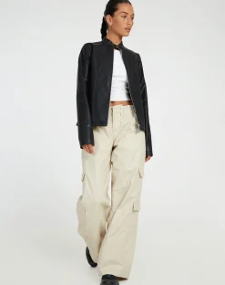 Motel Rocks Pu Jackets | Jackets-Olivia Jacket in PU Black PUBlack
