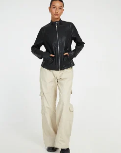 Motel Rocks Pu Jackets | Jackets-Olivia Jacket in PU Black PUBlack