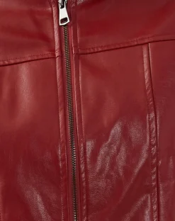 Motel Rocks Pu Jackets | Jackets-Olivia Jacket in PU Blood Red PUBloodRed