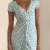 Motel Rocks Printed Dresses | Day Dresses-Omoni Dress In Pretty Petal Green PrettyPetalGreen
