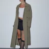 Motel Rocks Coats-Orcati Trench Coat in Khaki