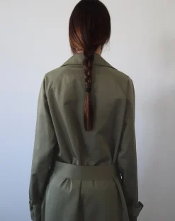 Motel Rocks Coats-Orcati Trench Coat in Khaki