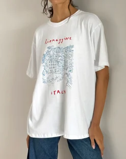 Motel Rocks Tees-Oversized Basic Tee in Riomaggiore Italy White RiomaggioreItalyWhite