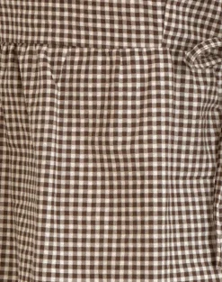 Motel Rocks Printed Tops-Palsi Tie Side Sleeveless Top in Brown Mini Gingham BrownMiniGingham