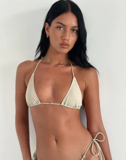 Motel Rocks Swimwear-Pami Bikini Top in Nude with Single Bead NudewithSingleBead