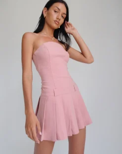 Motel Rocks Bodycon Dresses | Party Dresses-Payoda Bandeau Mini Dress in Pink