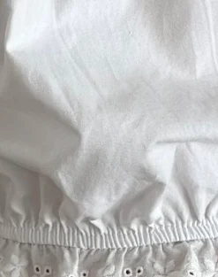 Motel Rocks Loungewear-Picu Frill Hem Shorts in Poplin White PoplinWhite