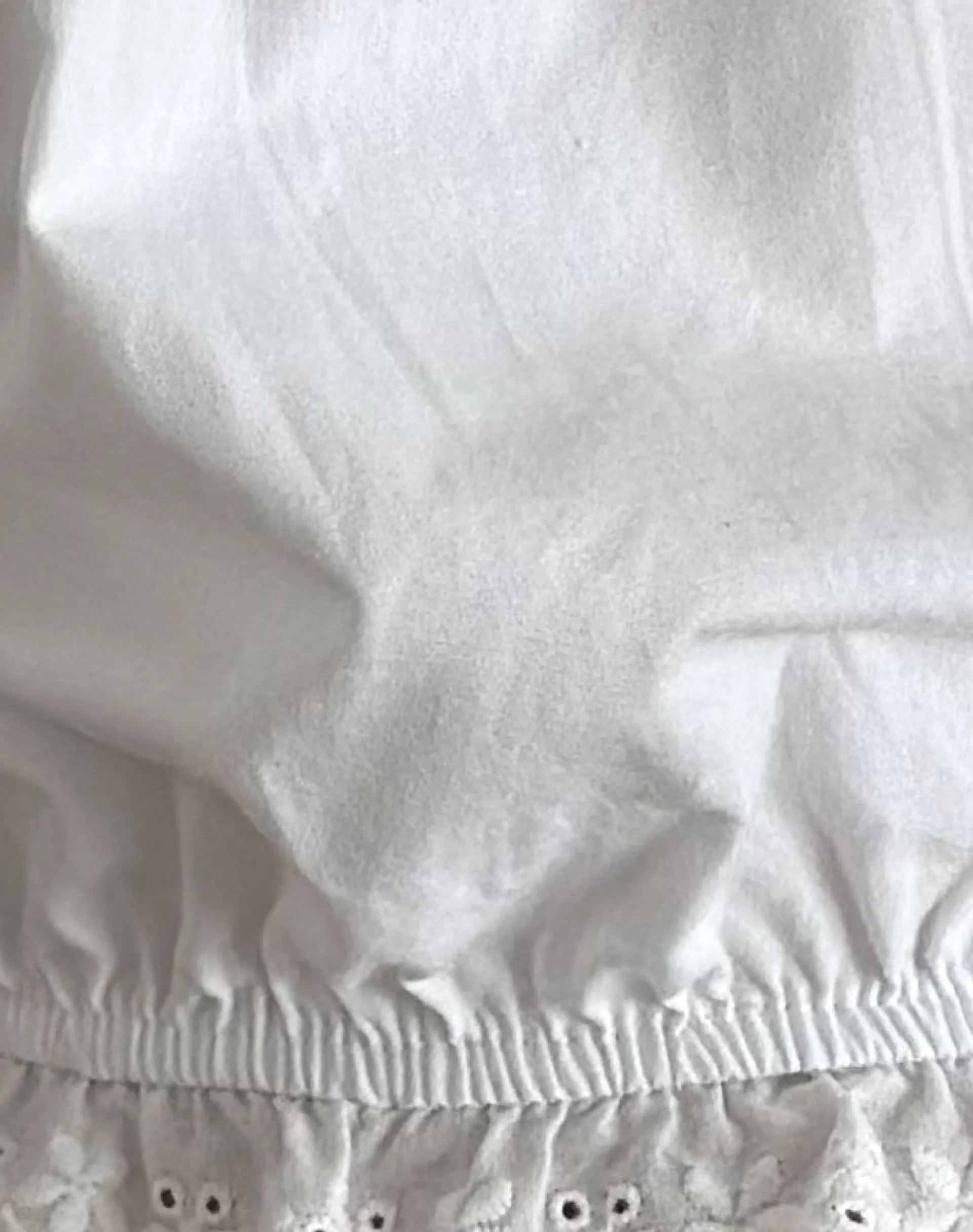Motel Rocks Loungewear-Picu Frill Hem Shorts in Poplin White PoplinWhite