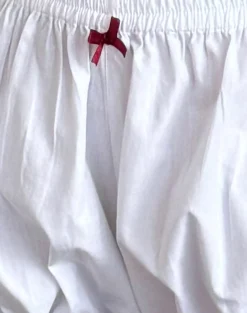 Motel Rocks Basics | Co-Ords-Picuta Brief Shorts in White with Red Trim