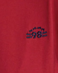 Motel Rocks Basic Tops | Long Sleeve Tops-Prata Long Sleeve Top in Adrenaline Red with Navy Binding adrenalineredwithnavybinding