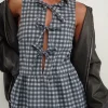 Motel Rocks Day Dresses | Midi Dresses-Prelith Midi Dress in Black Grey Tonal Gingham