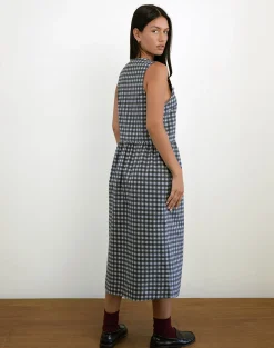 Motel Rocks Day Dresses | Midi Dresses-Prelith Midi Dress in Black Grey Tonal Gingham