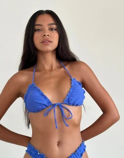 Motel Rocks Swimwear-Prisha Bikini Top in Royal Blue RoyalBlue