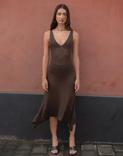 Motel Rocks Maxi Dresses-Rabindra Maxi Dress in Brown