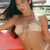 Motel Rocks Swimwear-Racola Bikini Top in Pink Abstract Floral Swim PinkAbstractFloralSwim