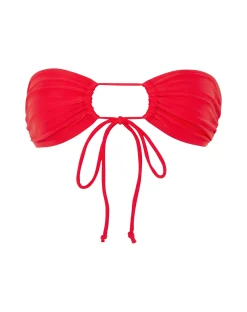 Motel Rocks Swimwear-Racola Bikini Top in Scarlet Red ScarletRed