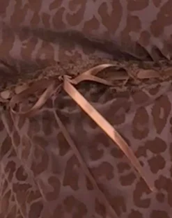 Motel Rocks Printed Tops-Rada Top in Flocked Chocolate Brown Leopard FlockedChocolateBrownLeopard
