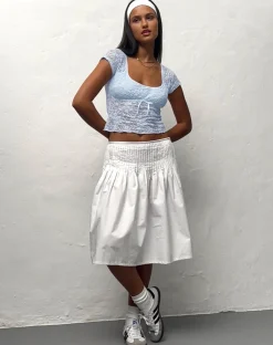 Motel Rocks Crop Tops | Lace Tops-Rada Top in Lace Ice Blue