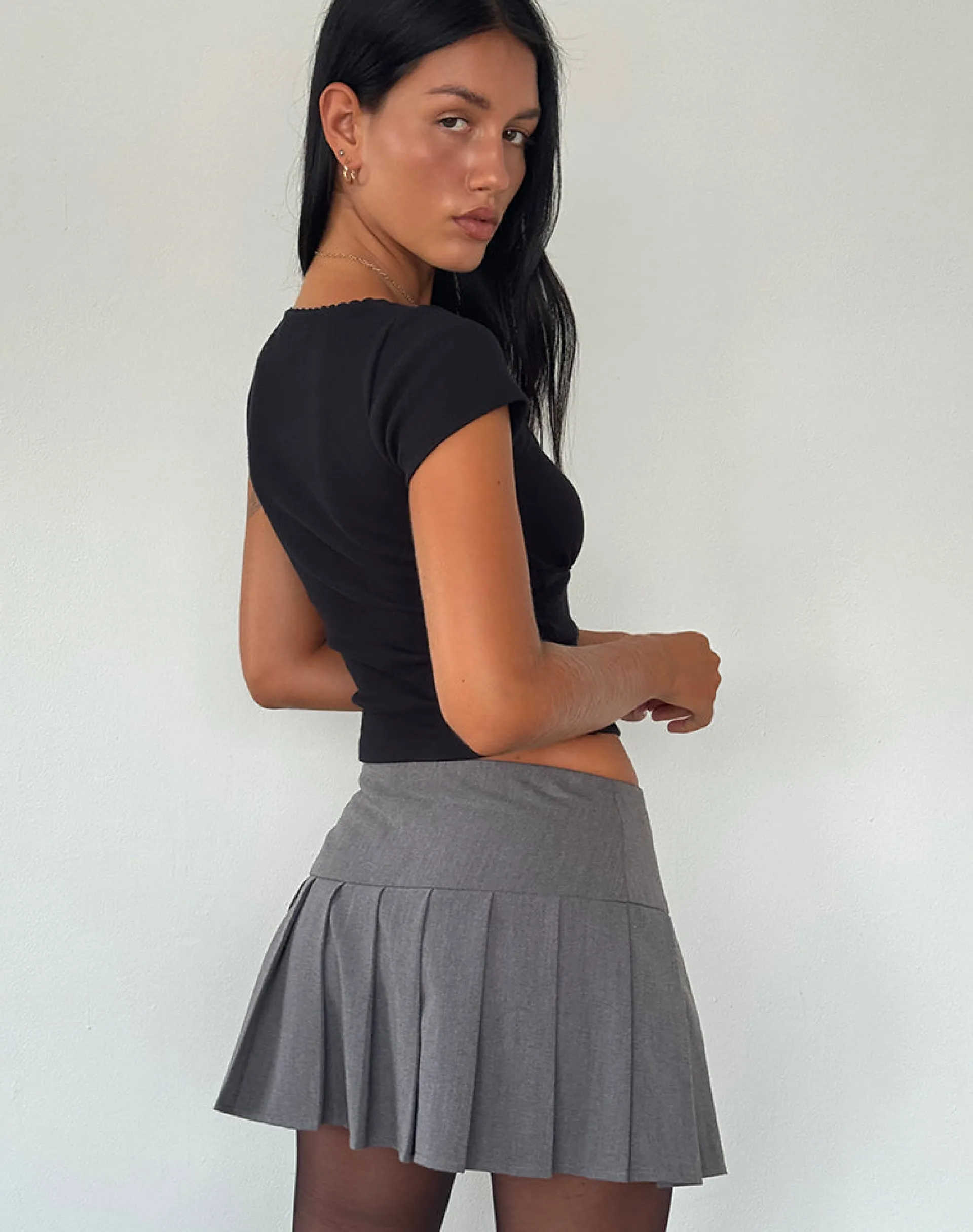 Motel Rocks Basics | Basic Tops-Rada Top in Rib Black RibBlack