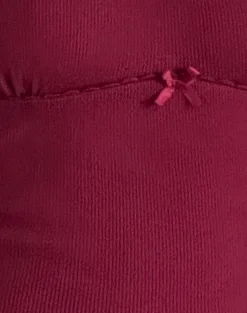 Motel Rocks Basic Tops-Rada Top in Rib Burgundy RibBurgundy