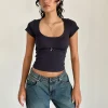 Motel Rocks Basics | Basic Tops-Rada Top in Rib Ocean Storm RibOceanStorm
