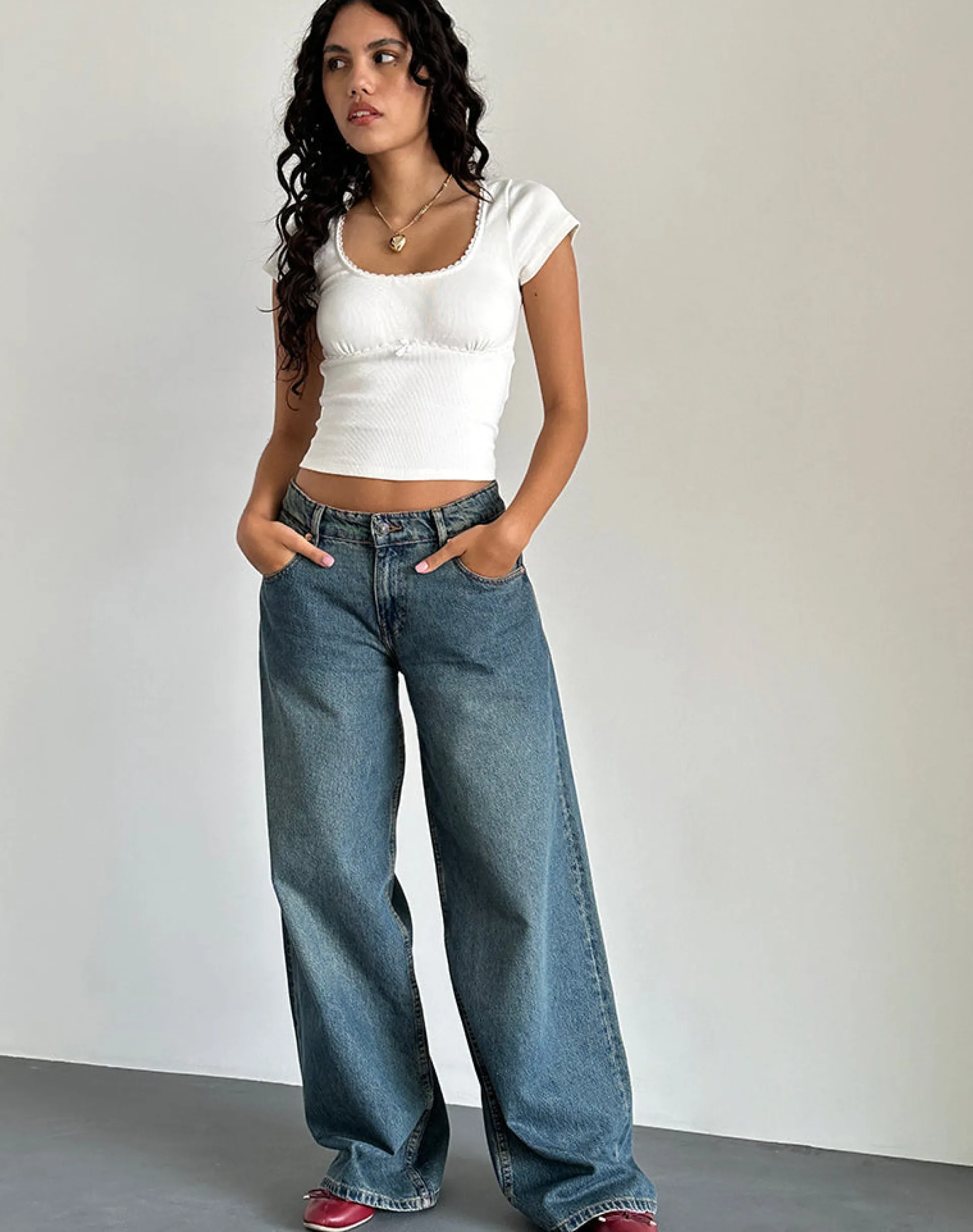 Motel Rocks Basics | Basic Tops-Rada Top in Rib Off White RibOffWhite