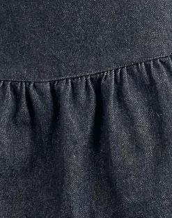 Motel Rocks Pleated Skirts | Mini Skirts-Raffita Mini Skirt in Black Denim Chambray BlackDenimChambray