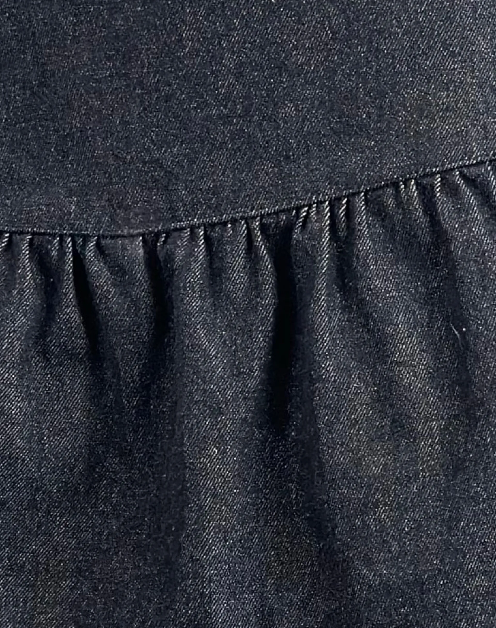 Motel Rocks Pleated Skirts | Mini Skirts-Raffita Mini Skirt in Black Denim Chambray BlackDenimChambray